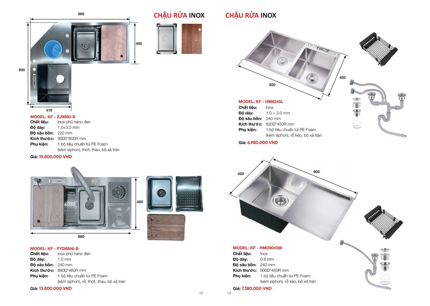 Chậu rửa chén và Vòi rửa chén KAFF Bảng giá và Catalogue mới nhất 2024 /Page 7